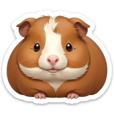Meme-Worthy Cute Sleeping Brown Guinea Pig Portrait Emoji, Head resting peacefully with a contented smile, showcasing a delightfully chubby build and a luxuriously soft brown coat, eyes shut in a serene, cozy nap, Simplified yet hilariously adorable features, highly detailed, glowing with a soft, drowsy light, high shine, relaxed and utterly lovable, stylized with an air of playful laziness, bright and heartwarming, soft glowing outline, capturing the essence of a comically sleepy guinea pig, so meme-worthy it feels like it could instantly become the next viral sensation of adorable slumber! sticker