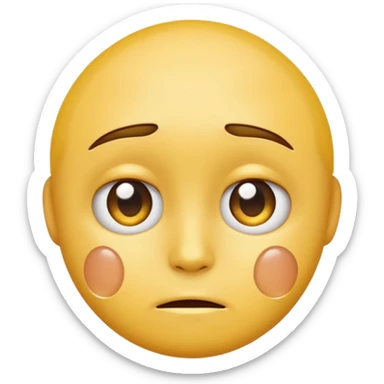 A regular yellow  skin, round face emoji looking straight at me not smilling, just staring with a tear rolling down its cheek sticker
