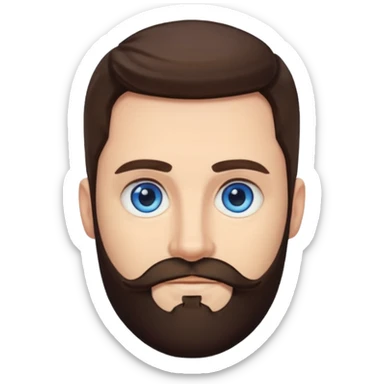 Ehren McGhehey (b.1976) with dark brown hair and beard sticker