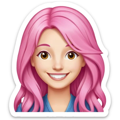 Dana Dawson cheveux long rose.sourore sticker