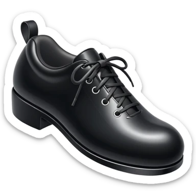 3D Apple-style emoji of a single shoe print on the ground, stylized and simple. Rounded, glossy, smooth shading, white background.
 sticker