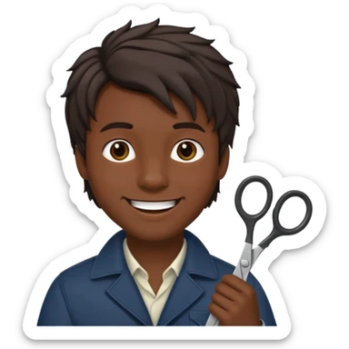 male hairdresser sticker