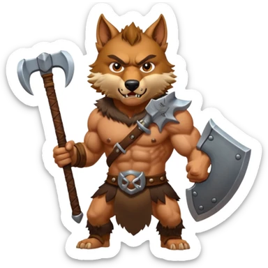 barbarian wolf rider sticker