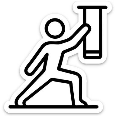 icon on the theme of yoga towel classes. image of a person in asana pose sticker