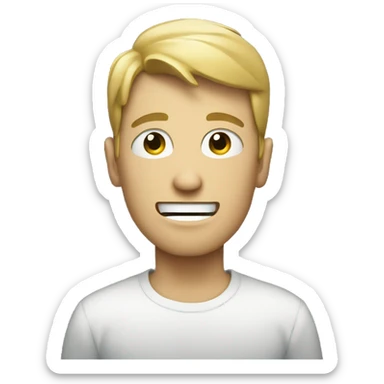 white boy face sing a cellphone sticker