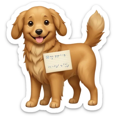 funny dog with full body with note sticker