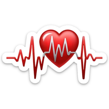 Precise and minimalist logo for MedSignal, red heartbeat pulse transforming into the letters ‘AI’, glowing edges with a metallic sheen, sleek design with clean white space, focusing on advanced healthcare technology and AI sticker