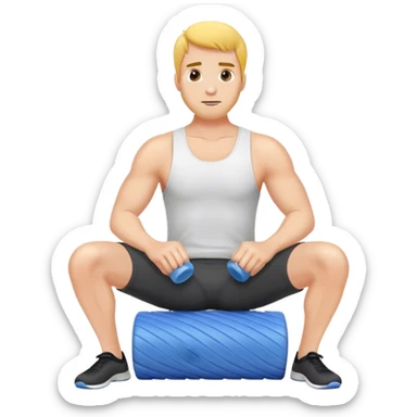 guy using foam roller sticker