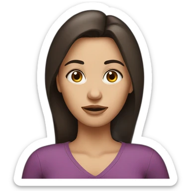 brunette woman cross-eyed sticker
