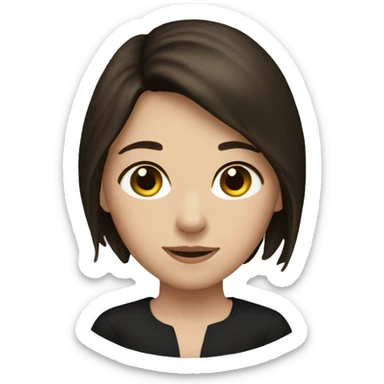 Girl with brown hair with black horse with white blaze sticker