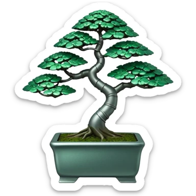standing slanted bonsai tree’s titanium rack  sticker