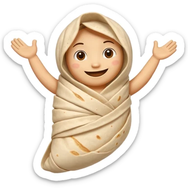 A burrito with arms and legs sticker