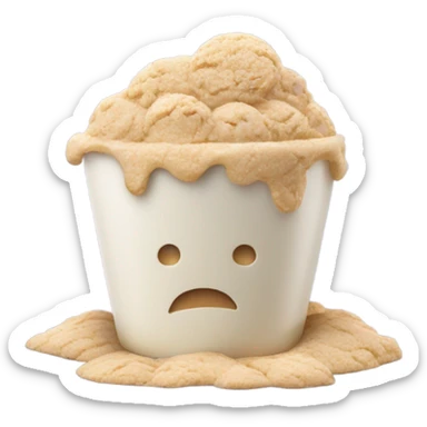 frozen yogurt in a cup with crushed buscuit topping sticker