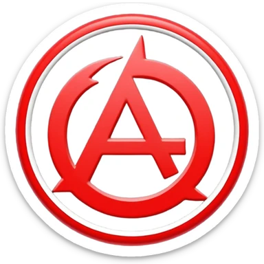 Círculo totalmente negro, adentro del círculo un símbolo de encendido y apagado en color blanco y una letra N en color rojo sticker