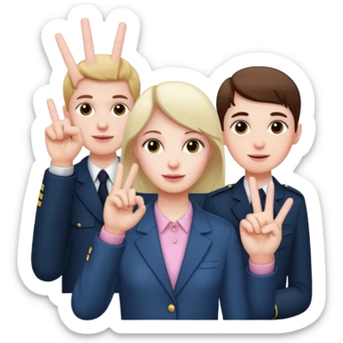 three-finger salute, pinky and thumb tucked must be 5 gingers total sticker