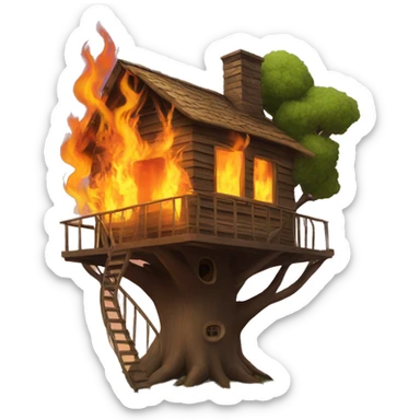 Treehouse on fire  sticker