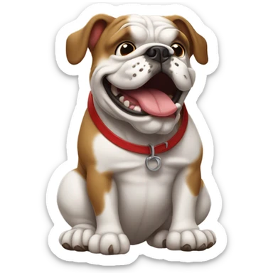 Bulldog with muddy paws sticker