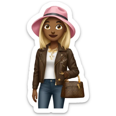 Cara bostezando con una corona y ropa Louis Vuitton  sticker