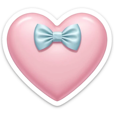 pastel pink heart with a white bow in the center sticker