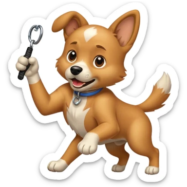 A dog hitting the griddy sticker