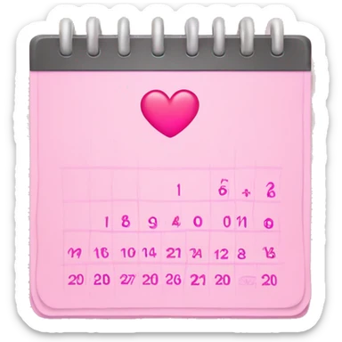 Pink Calendar with a heart a big 30 on it  sticker