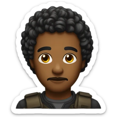 serious gaze solo portrait sticker