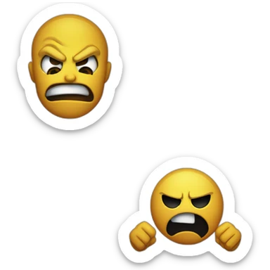 angry emoji face on the left and dead emoji on the right sticker