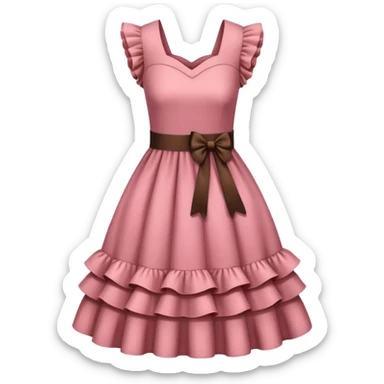brown pink dress with ruffles sticker