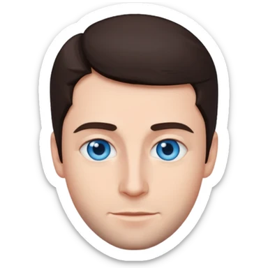 Jon Abrahams (b.1977) with blue eyes, dark brown hair sticker