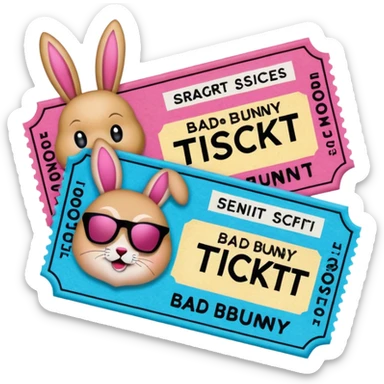 bad bunny and taylor swift concert tickers sticker