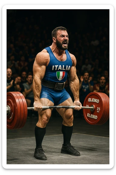Powerlifter in gara che fa record grazie alla sua "PCT" in italiano sticker
