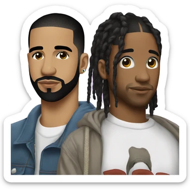 Drake and travis Scott love sticker
