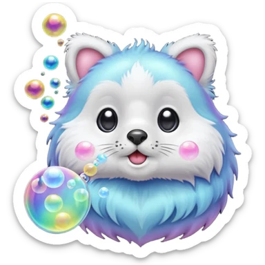 animale blowing bubbles sticker
