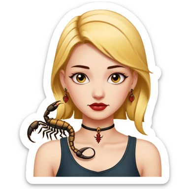 Girl having Scorpion Tattoo on the neck. sticker