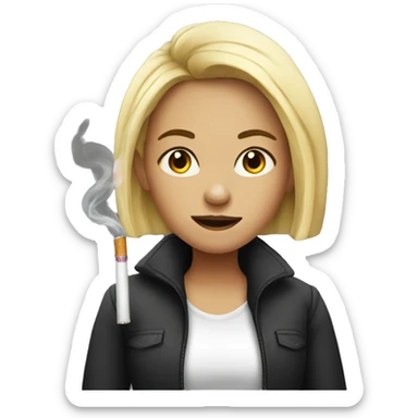 a girl with a cigarette  sticker