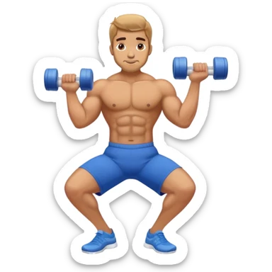 buff guy blue shorts using foam-roller sticker
