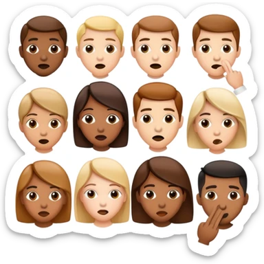 people with tech appearence gesturing to make silence like "shh" sticker