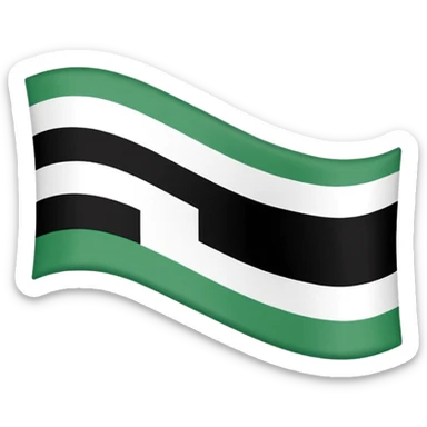 Make the flag of the Ural Republic, white, green, black sticker