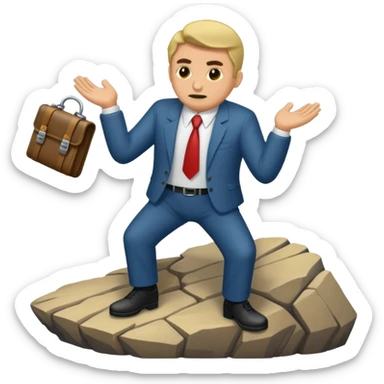 a mafiosi informant bound up and held over a cliff sticker