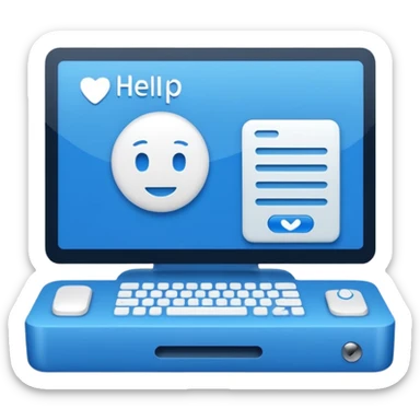 a desktop interface of help desk sticker