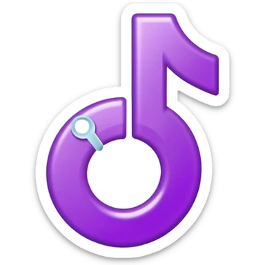 Purple and Cian Symbol of TikTok app sticker