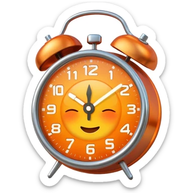alarm clock, sunset MORE SUNSET PARTY. Don't put a person there. Default emoji face sticker
