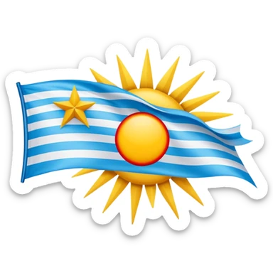 Create a flag proposal for Hispanic America, combining symbolic elements common to Hispanic-American countries:

AZUL CELESTE  
---------------------  
  ★   ★   ★   ★   ★  
     ☀  
---------------------  
VERMELHO  
```  
*(Sol central com estrelas acima, entre faixas azul e vermelha.)*   sticker