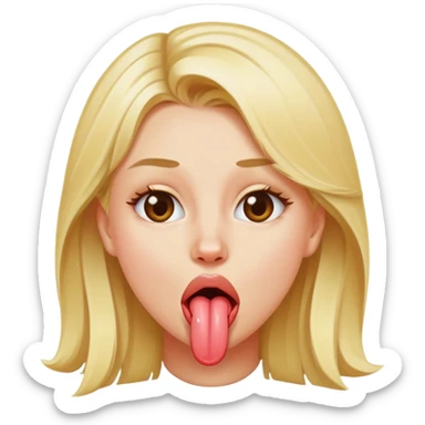 Blonde girl sticking out her tongue  sticker