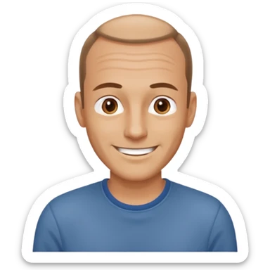 man casual clothes receding hairline sticker