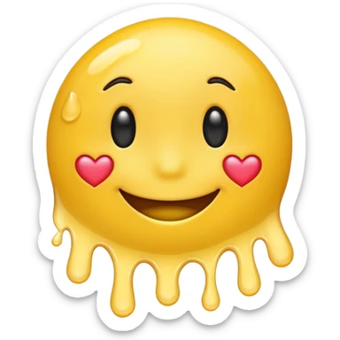 i want a classic yellow emoji smi9ley fave but its melting in love sticker