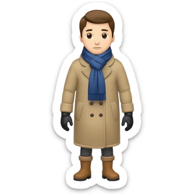 full body man feeling cold sticker