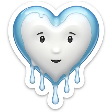 white heart dripping with goo sticker