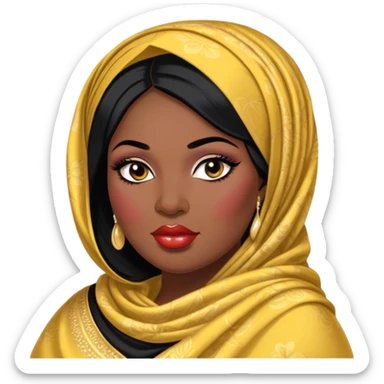 big plus size, black hair, baddie,pretty, makeup, lipgloss, black eyeliner, dark skin, dupatta/shawl, Nigerian, gele
 sticker