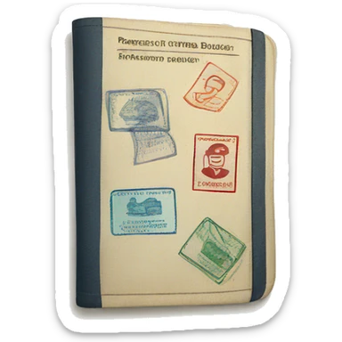 passport with stamps sticker